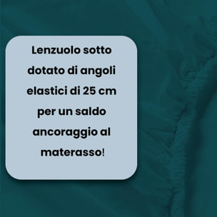 LENZUOLO SOTTO CON ANGOLI MAX COLOR, 100% COTONE MADE IN ITALY