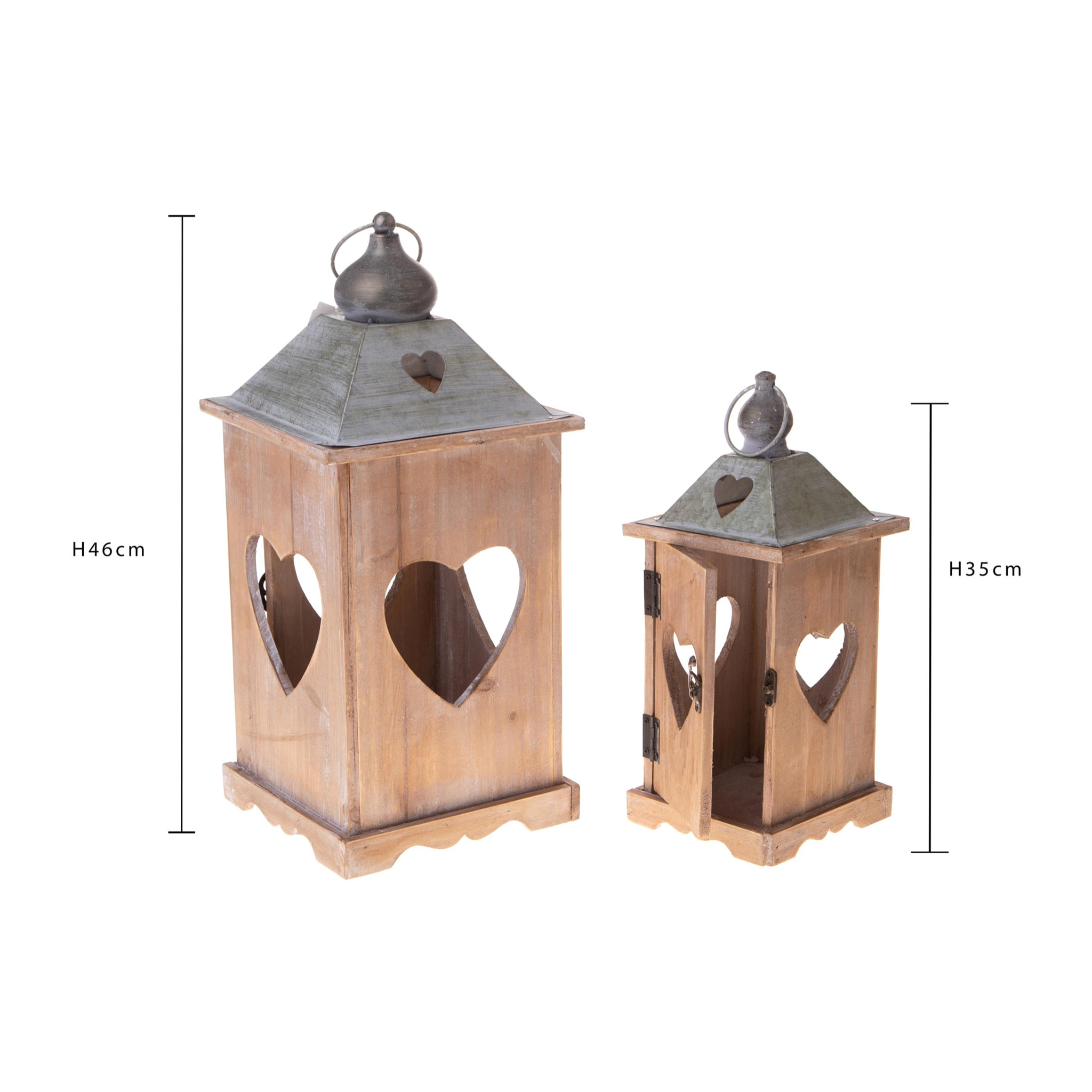 Lanterne con Cuori - Pezzi 1 - 21xH46x21cm - Bianchi Dino SpA