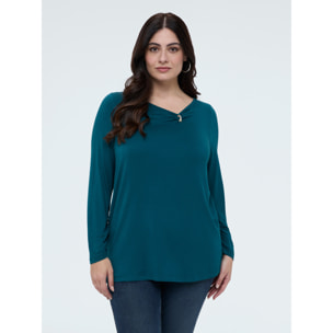 Fiorella Rubino - T-shirt in jersey con dettaglio gioiello - Ottanio