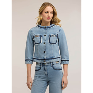Motivi - Giacca in denim con catene - Azzurro