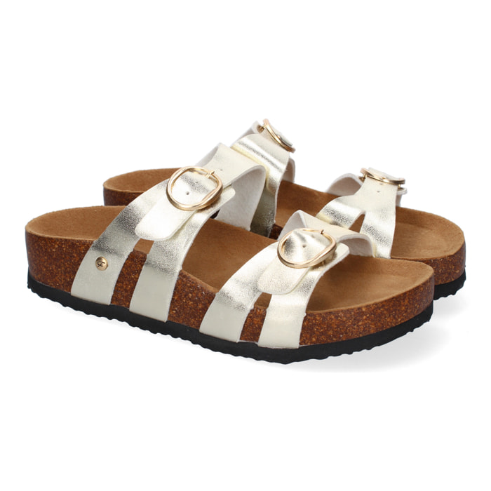 Sandalia Planas para Mujer, Comodas y Elegantes, Diseño Moderno con Doble Hebilla