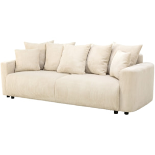 Canapé convertible 3 places en velours côtelé - UMA