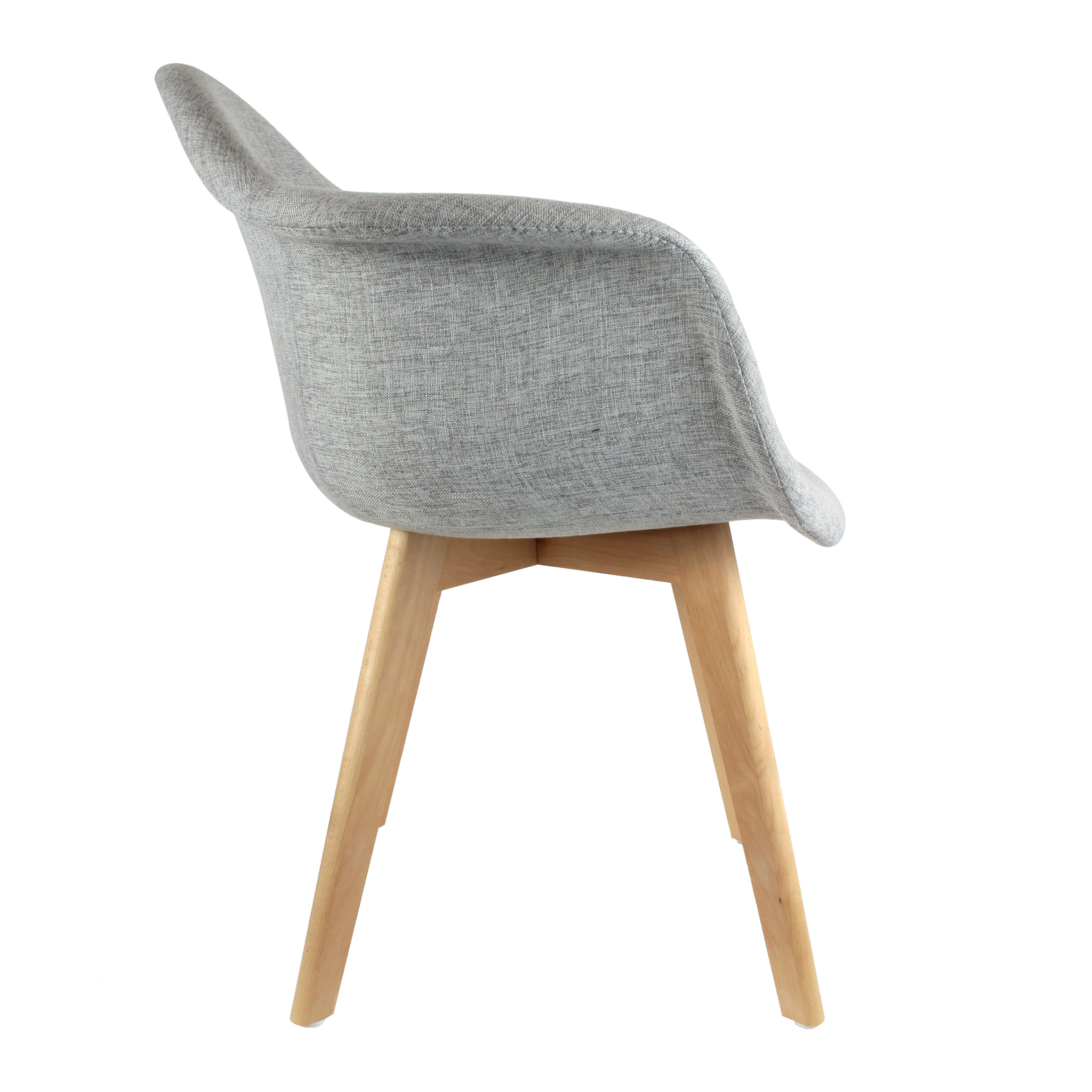 Fauteuil Scandinave Tissu Gris - Lot De 2