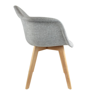 Fauteuil Scandinave Tissu Gris - Lot De 2