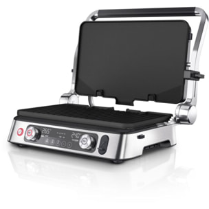 Grille-viande BRAUN CG9160 inox 2 zones de cuissson, plaques amovible, sonde, 37x23 cm