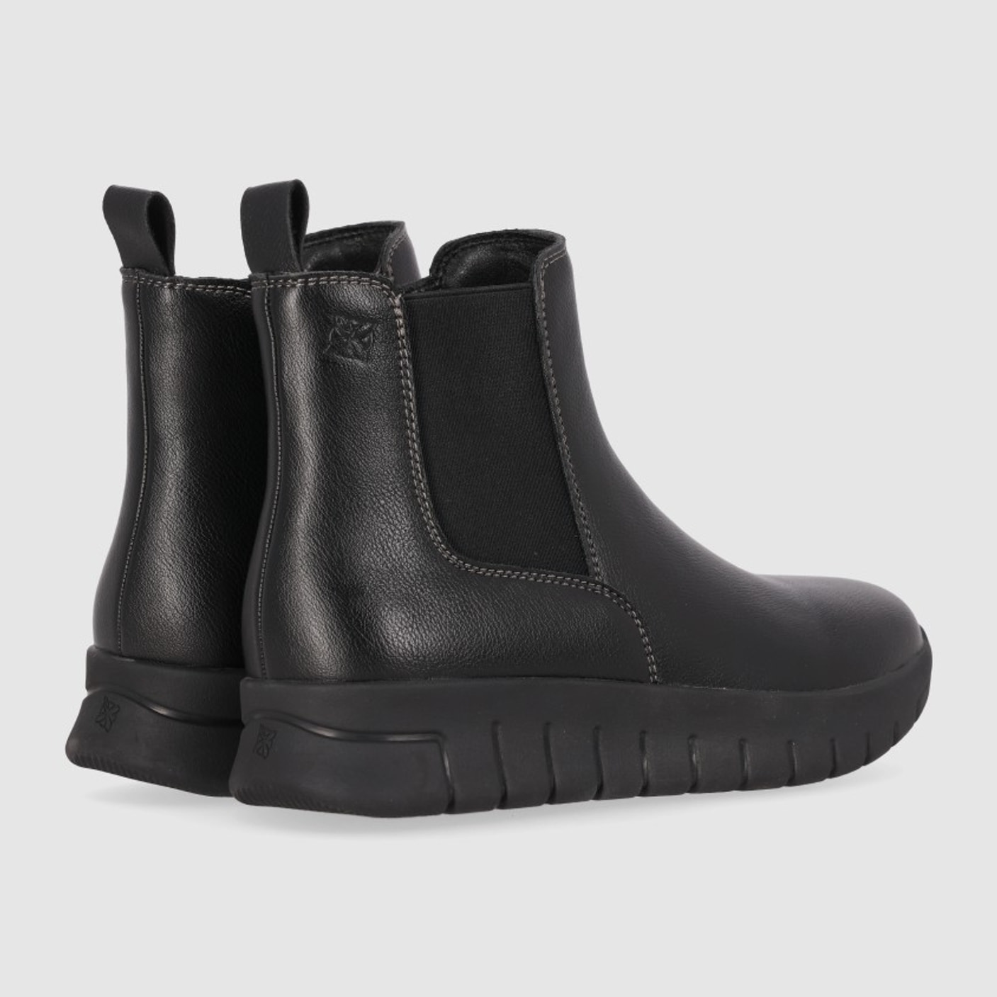 Botines de Piel - Negro - Tacón: Bajo