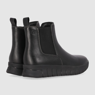 Botines de Piel - Negro - Tacón: Bajo