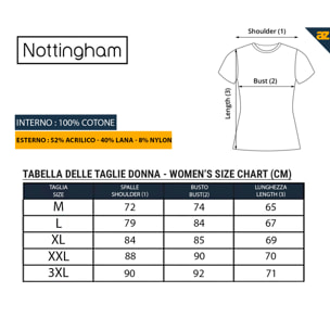 2 Maglie Intime da Donna Scollo Rotondo Nottingham Art. NOTTDTM1, Bianco