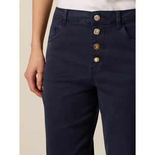 Oltre - Pantaloni boyslim misto lyocell - Blu