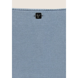 Body scollo quadrato in jersey effetto denim