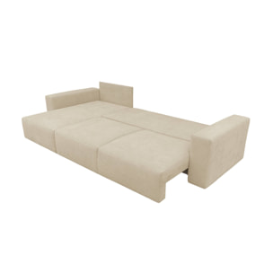 Canapé d'angle convertible réversible 3 places tissu chenille avec coffre THEO
