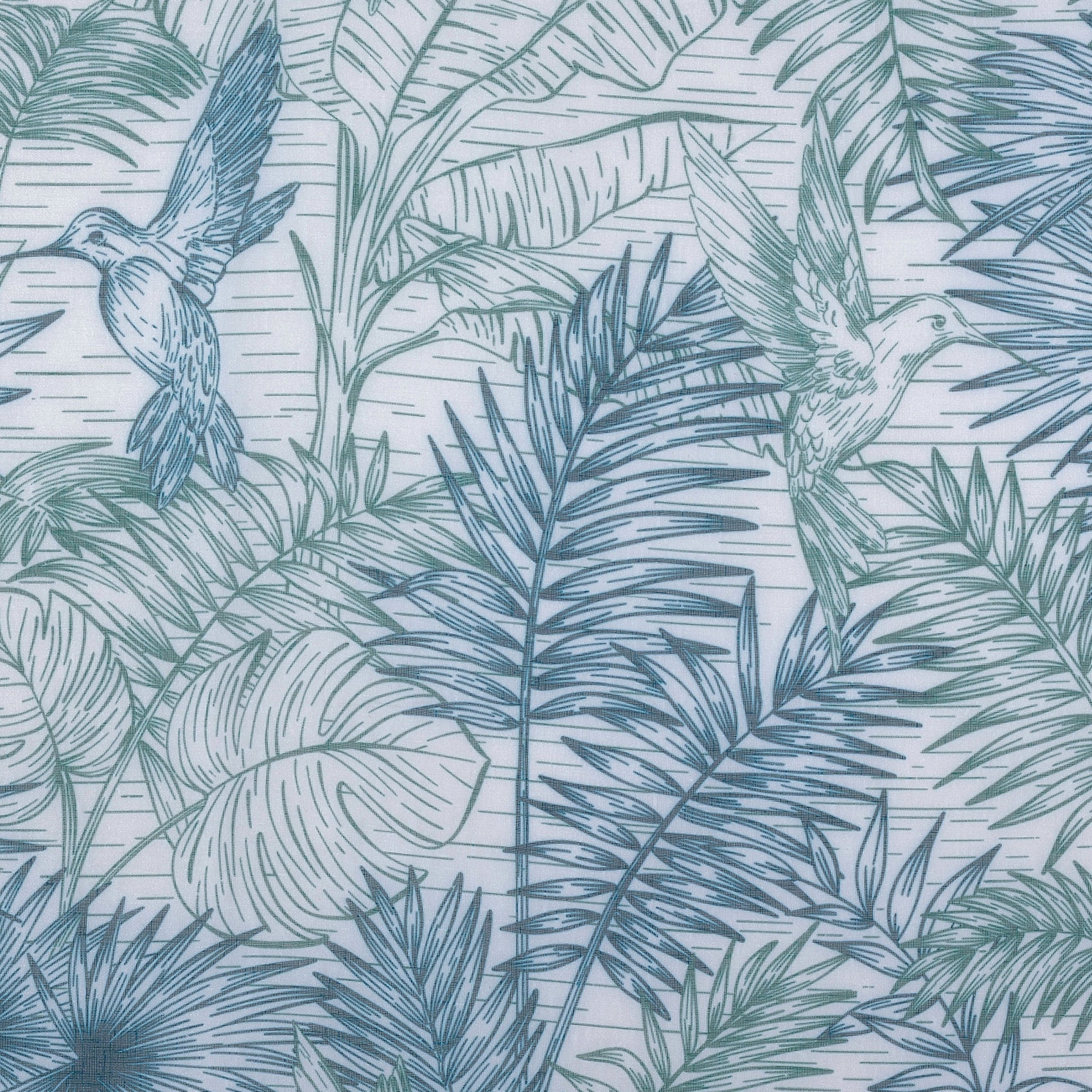 Tissu voilage plombé au style exotique - Vert