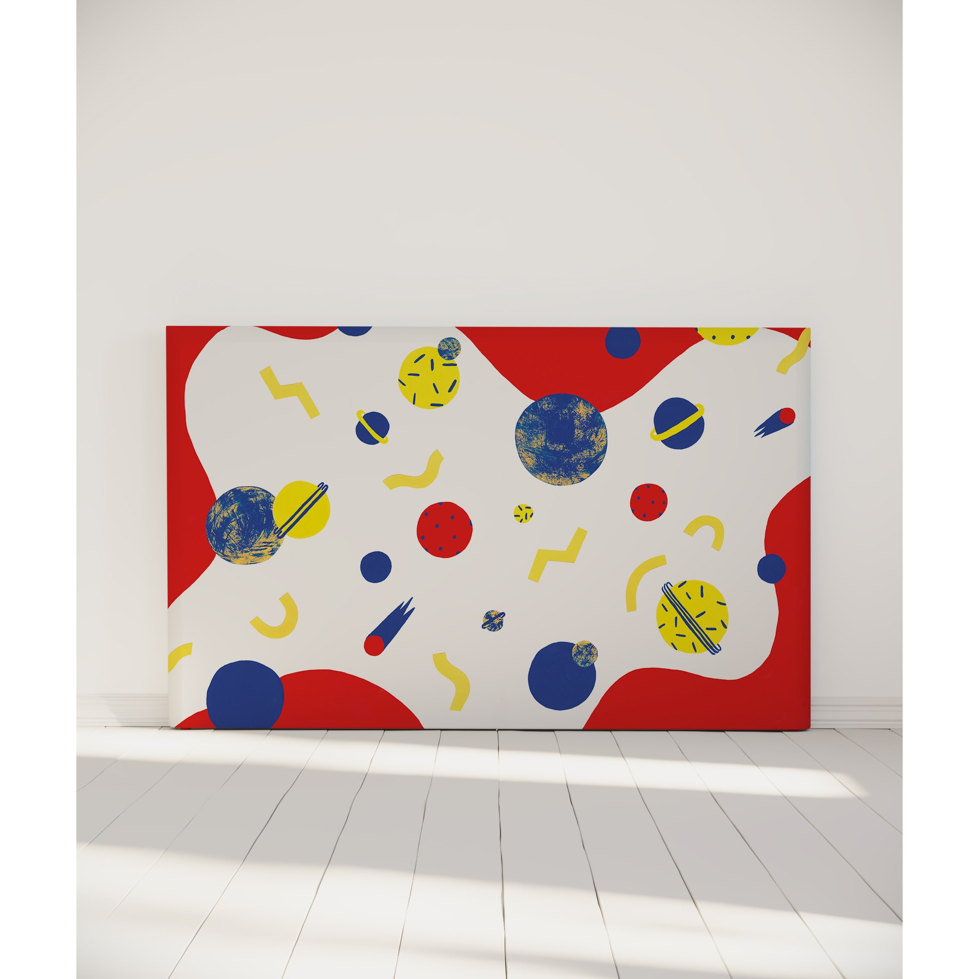 Tête de lit Voyage cosmique | Coloris Rouge | Largeur au choix