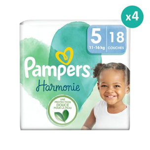4x18 Couches Harmonie Taille 5, Pampers