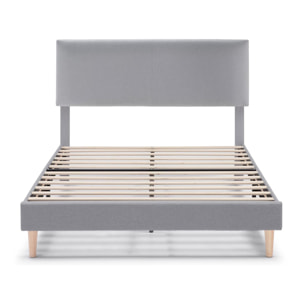 Estructura de cama tapizada Lauren de 30 cm Gris Claro