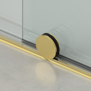 X-MOTION Porte de douche 110x200cm Coulissante, anticalcaire avec profilé Or brillant (SATBWIXM110NIKAZ)