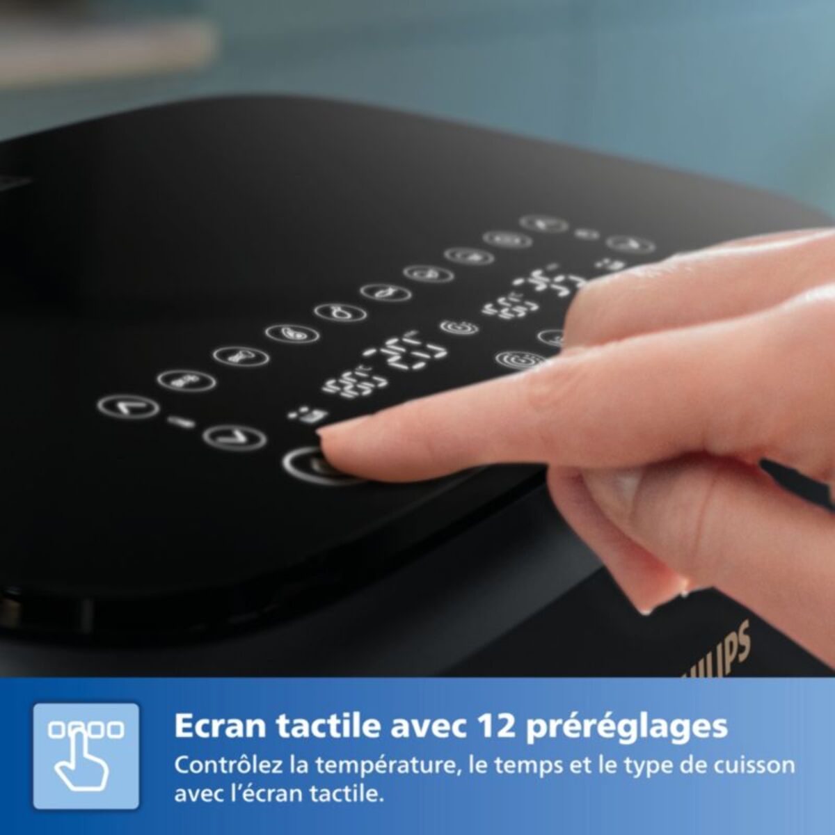 Airfryer PHILIPS NA555/00 friteuse sans huile double panier + vapeur Métal, Série 5000 9L (3+6L)