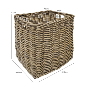 Grand panier H. 42 cm en kubu naturel tressé - EDWIN