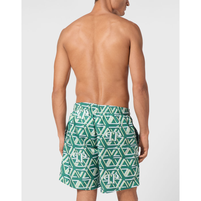 PHILIPP PLEIN Swim Trunks HEXAGON MONOGRAM