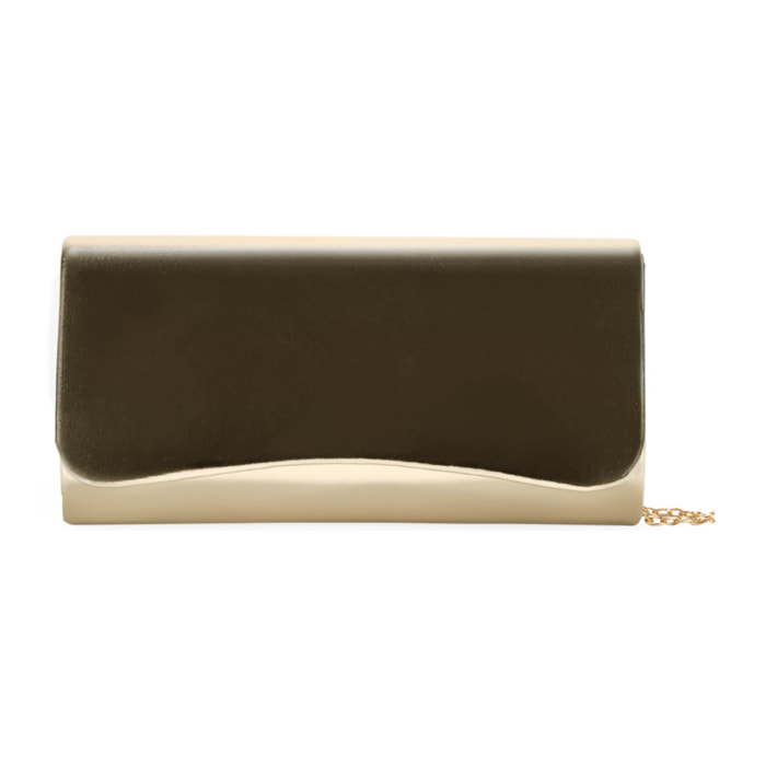 Bolso de fiesta dorado con solapa