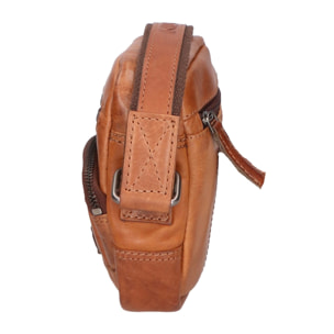 Borsa a tracolla unisex vera pelle - Modello False - Made in Italy - 17.0 x 17.0 x 3.0 cm