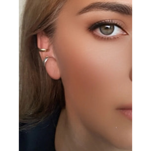 Conjunto de earcuff mixto en latón plata 10µ y dorado