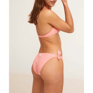 Top de bikini halter con estampado de flores a tono