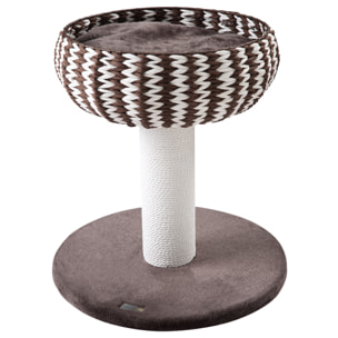 árbol Rascador para Gatos Pequeño 50x50x52 cm con Cama Poste Cojín de Felpa Café