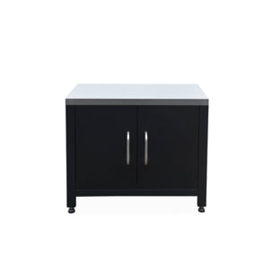 Barbecue à gaz avec 4 brûleurs à poser avec récupérateur de graisse + Meuble de cuisine extérieure en acier L80cm