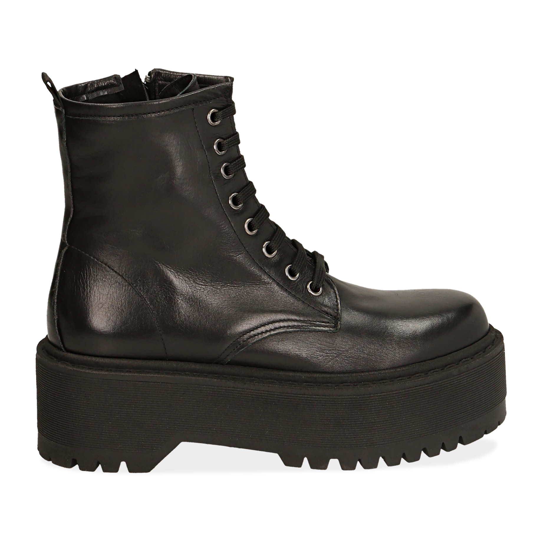 Botas militares de piel de becerro negras