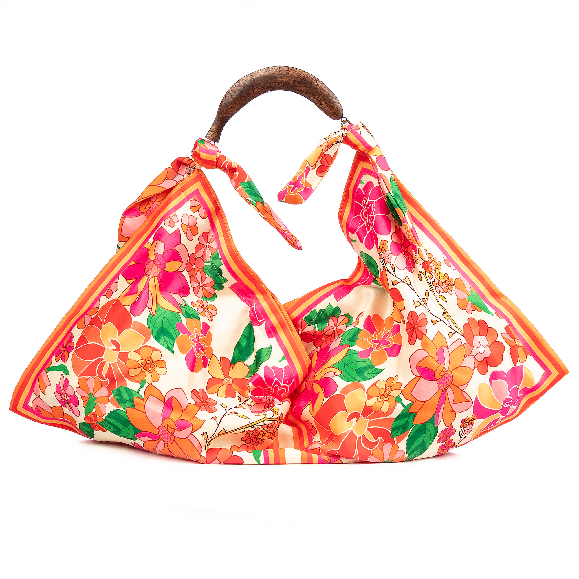 Berchidda Bolso de hombro Mujer. Fabricado en tejido suave, tintes naturales con asa de madera.