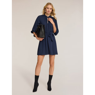 Motivi - Vestito fluido drappeggiato - Blu