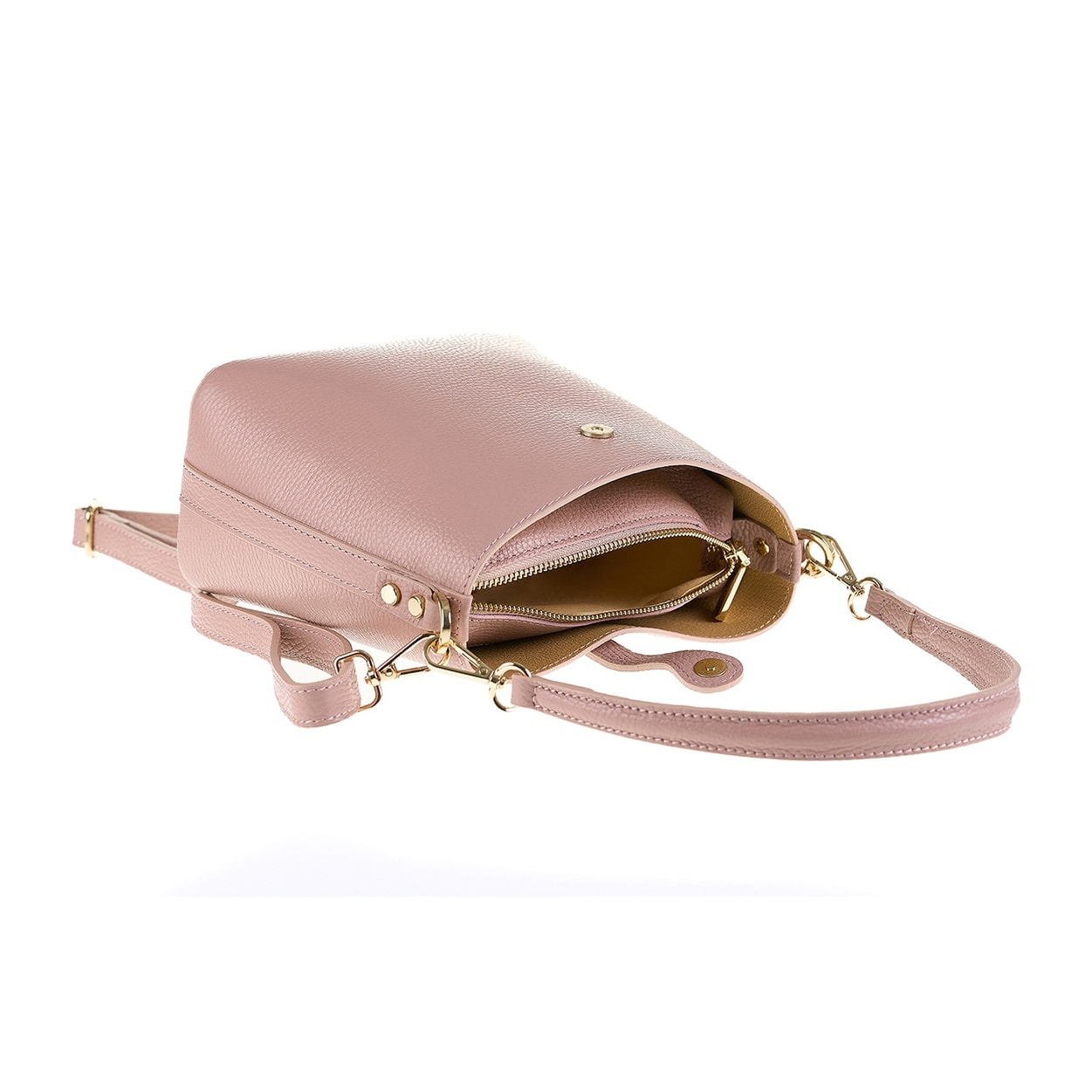 Borsa a spalla da donna Made in Italy - Modello Valeria Elite - 100% pelle - 22.0 x 19.5 x 10.5 cm