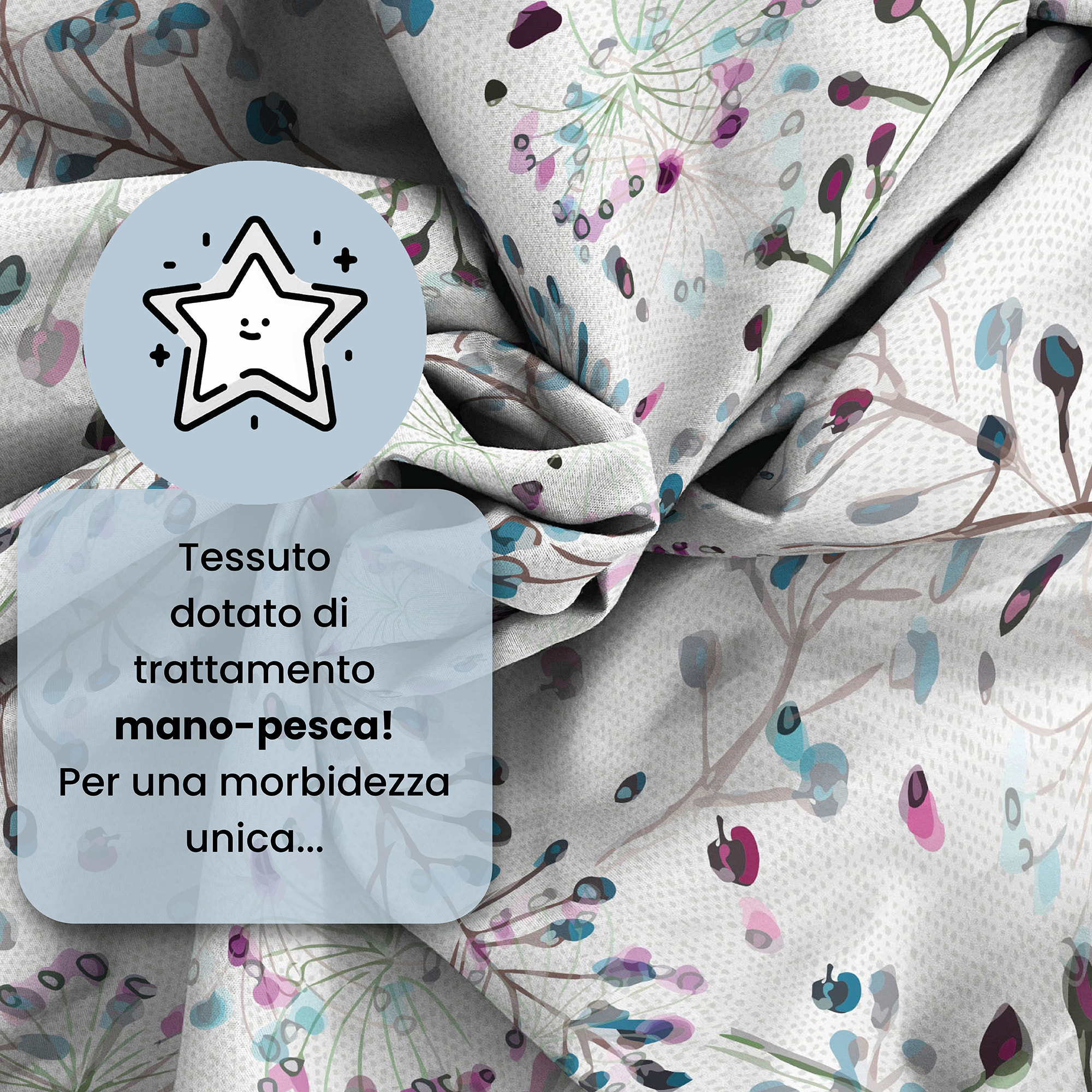 COMPLETO LETTO FANTASY, 100% Microfibra - FLOR