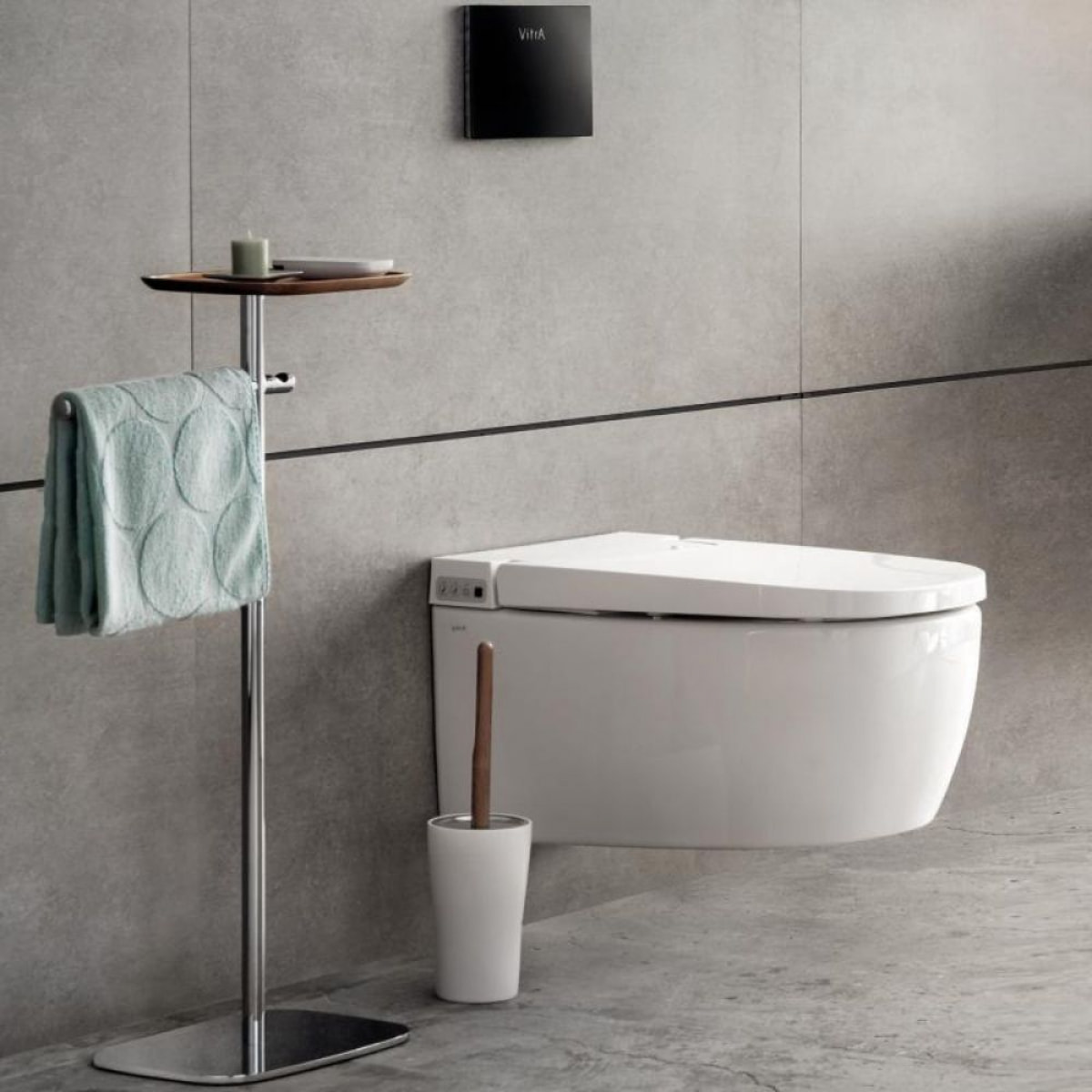 VITRA WC suspendu lavant v-care basic sans bride avec abattant