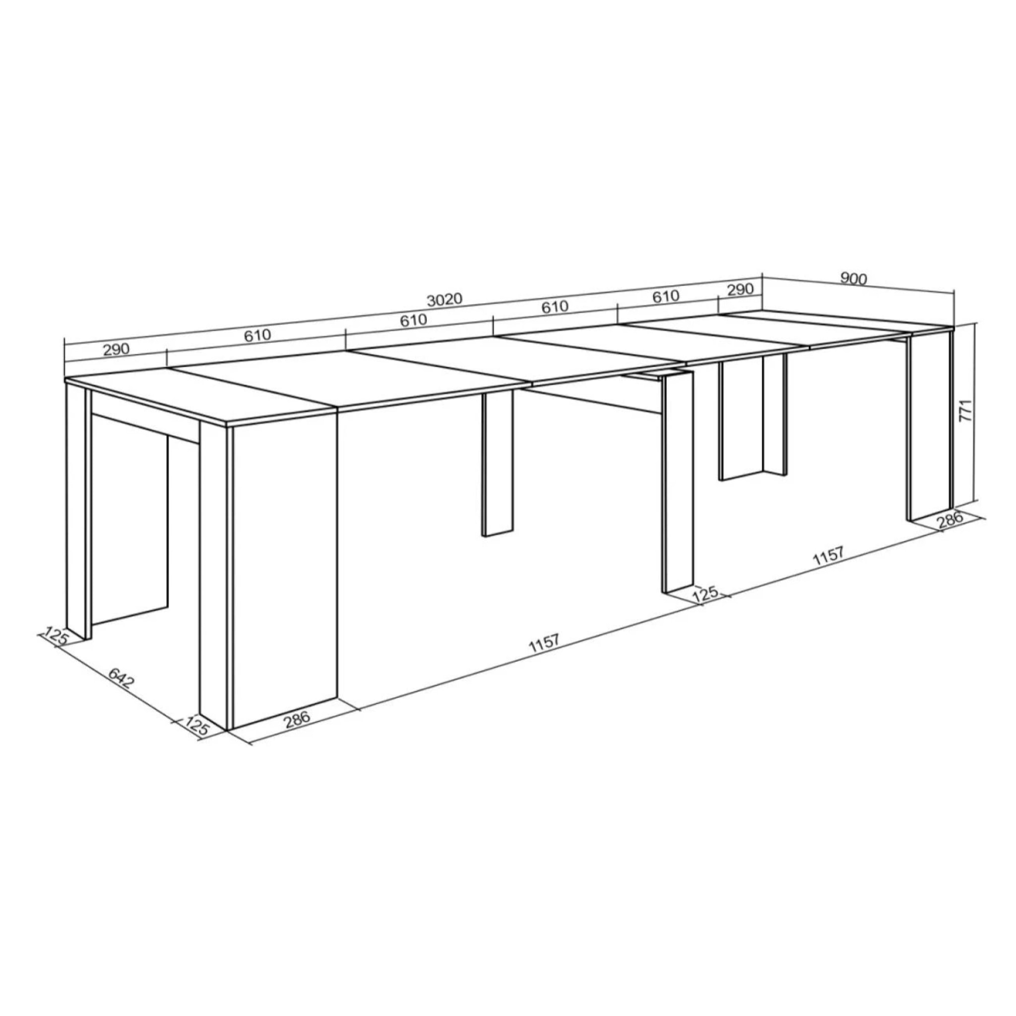 Mesa consola extensible Épsilon Gris cemento