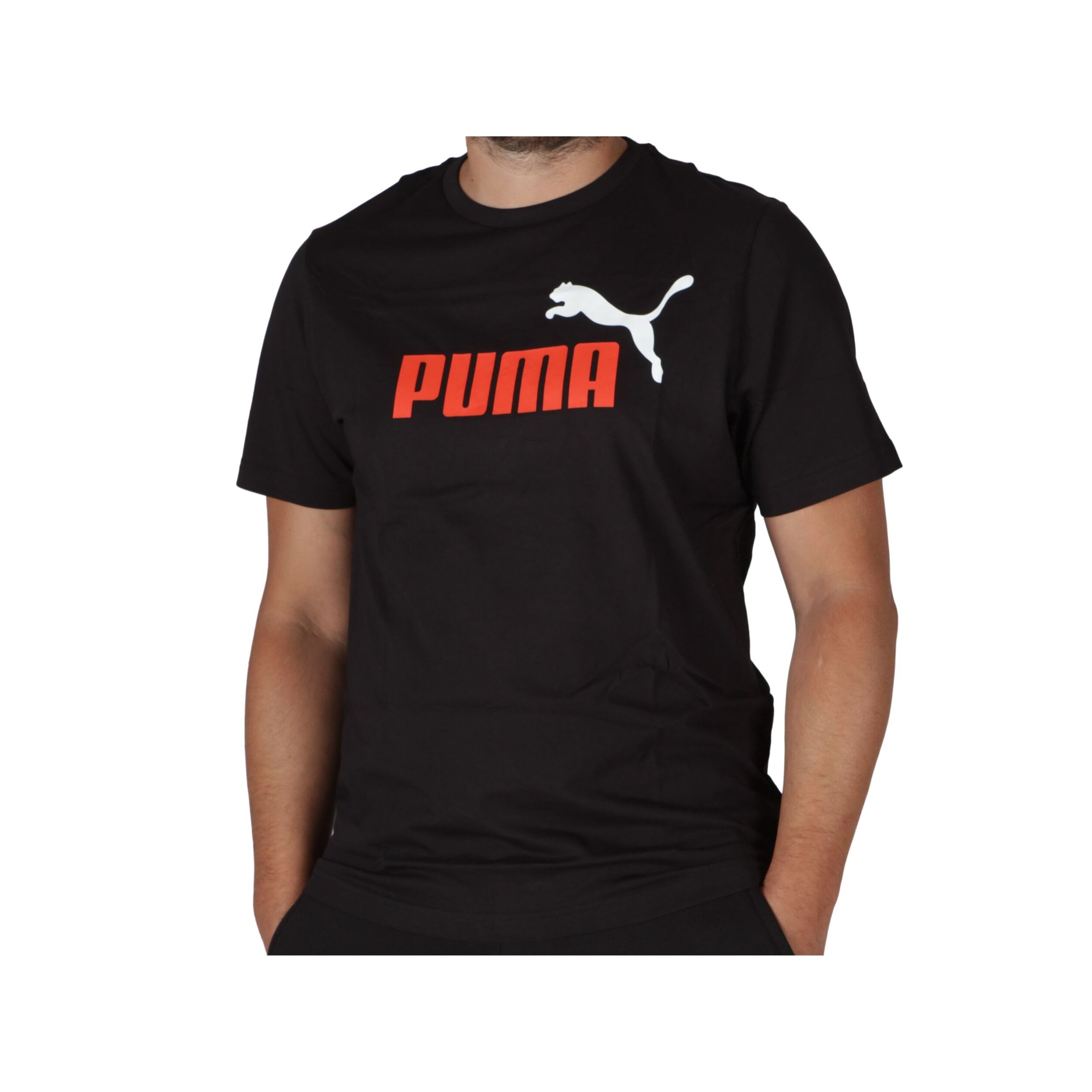 T-Shirt Puma Ess+ Col Logo Tee Nero