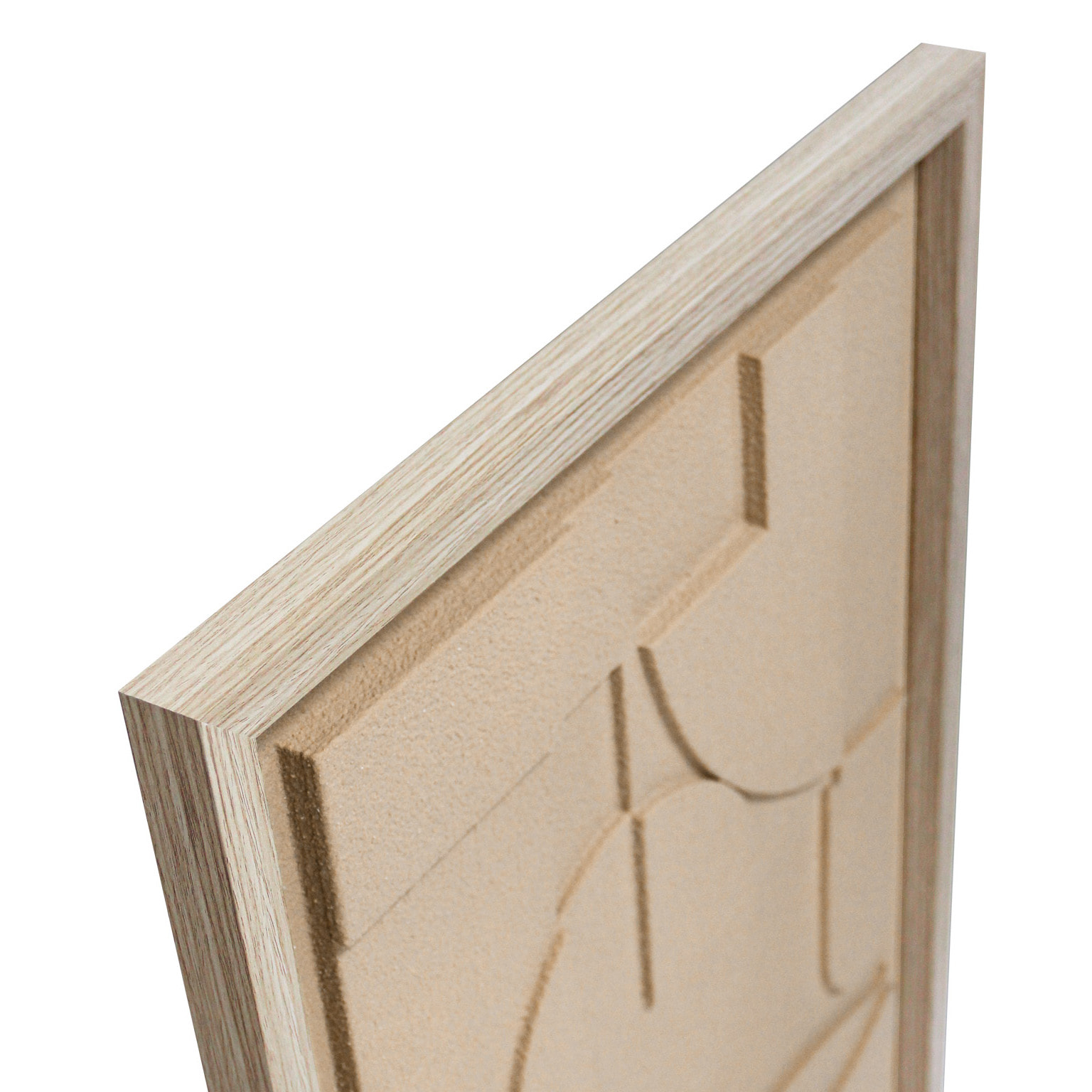 Cuadro Curves resina 3D texturizado abstracto beige 70x50x4 cm