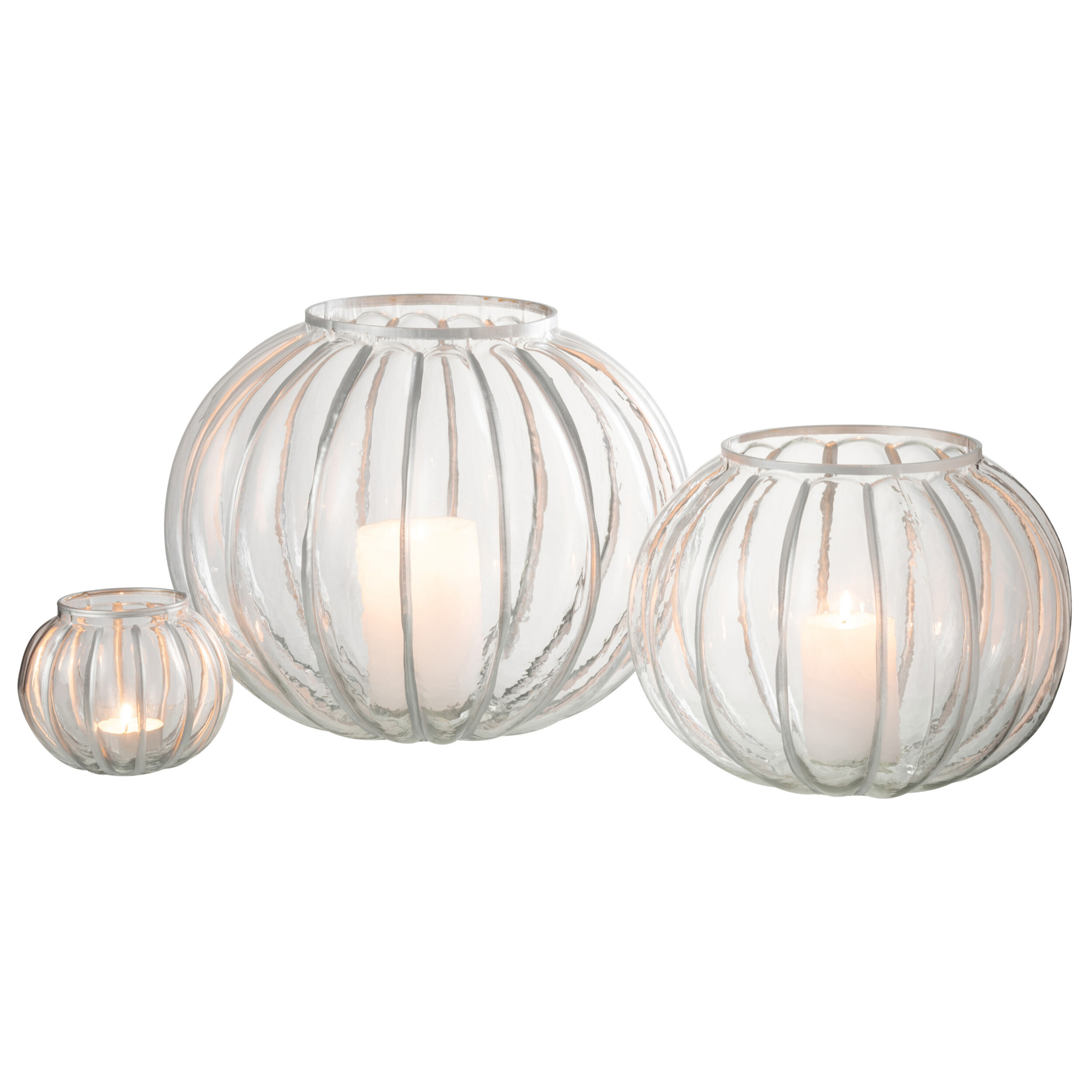 J-Line photophore Boule - verre - transparent/argent - large