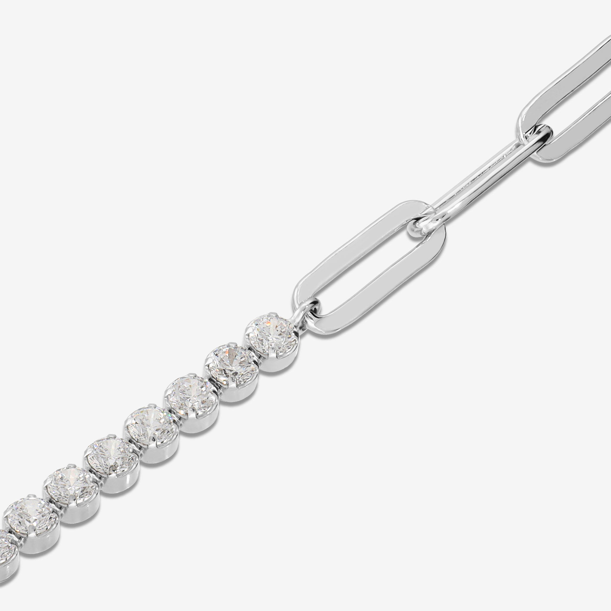 Bracciale Tennis con Maglie Rettangolari in Argento 925