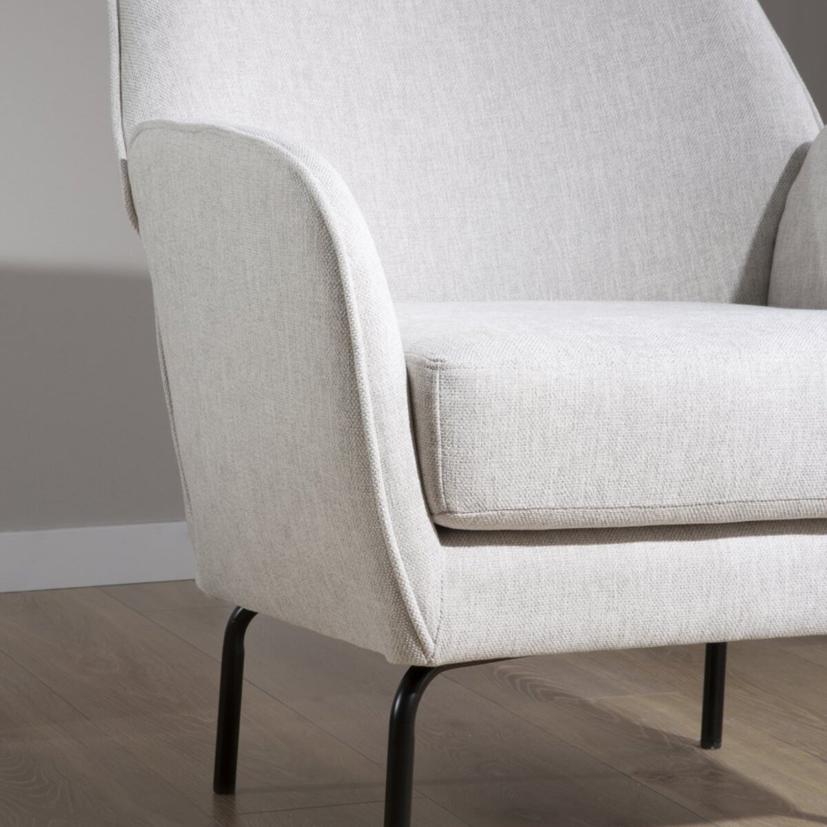 Fauteuil Gali -siège en contreplaqué, mousse et tissu-couleur beige 76 x 76 x 69 cm