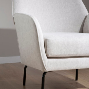 Fauteuil Gali -siège en contreplaqué, mousse et tissu-couleur beige 76 x 76 x 69 cm