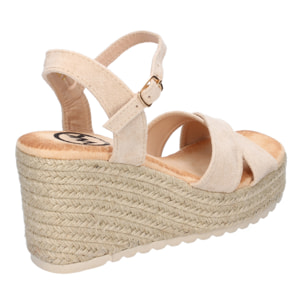 Sandalia de Cuña de Yute para Mujer, Comodas y Elegantes, Diseño Trenzado en la Pala