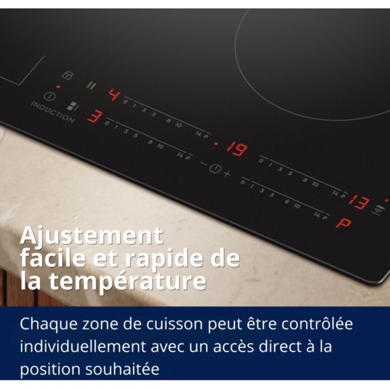 Plaque induction ELECTROLUX EIV63443CT SaphirMatt SE- Anti-rayures et Zone Flex