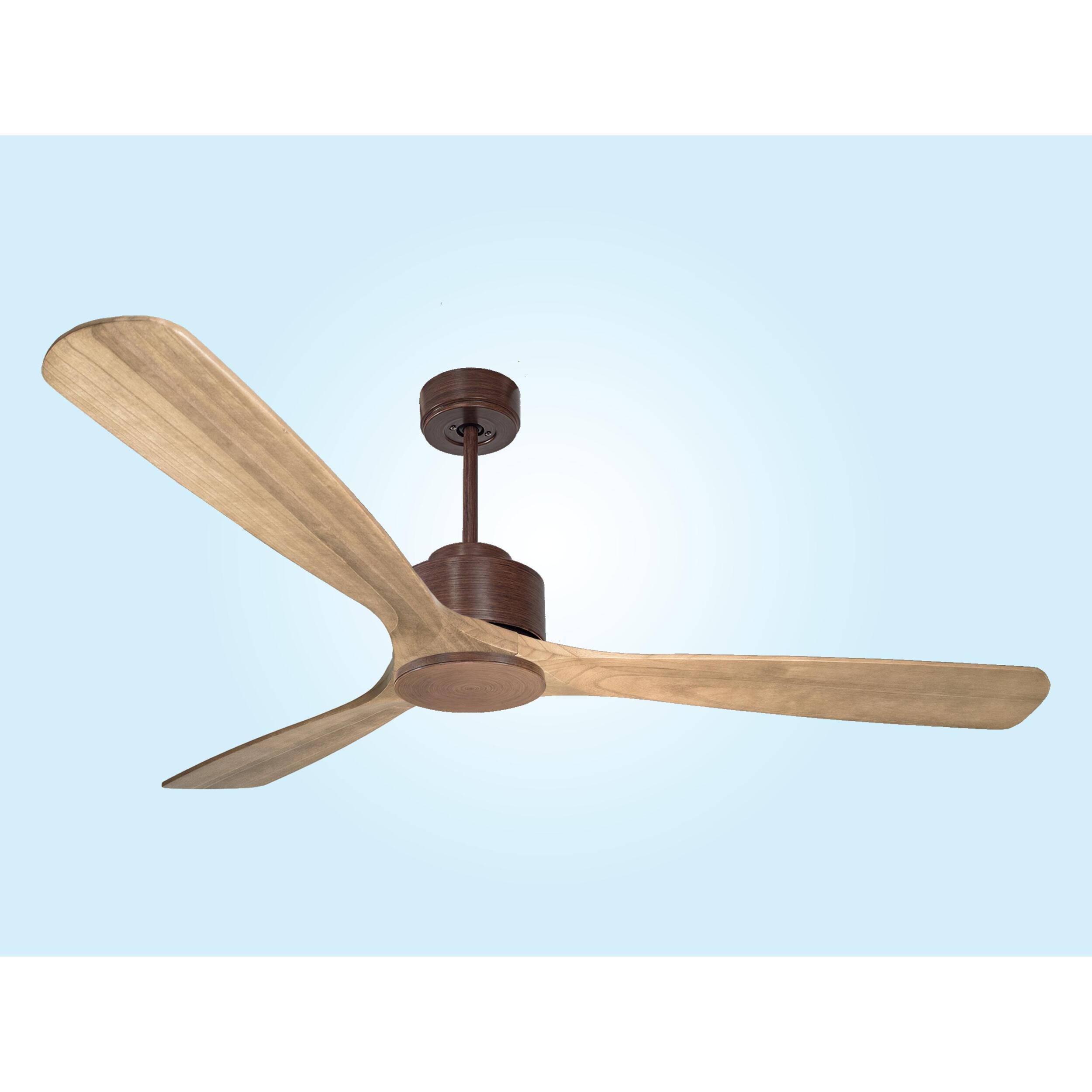 Ventilateur de plafond Réversible  Thermostat Wifi Moteur à courant continu Toits en pente Télécommande Hypersilence Mémoire Shopify Vendible (AUTOMATIQUE) 40   W brun