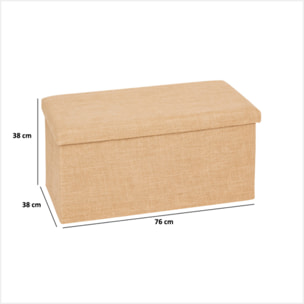Pouf de rangement "Mix  n  Modul" en toile de jute beige 76x38cm
