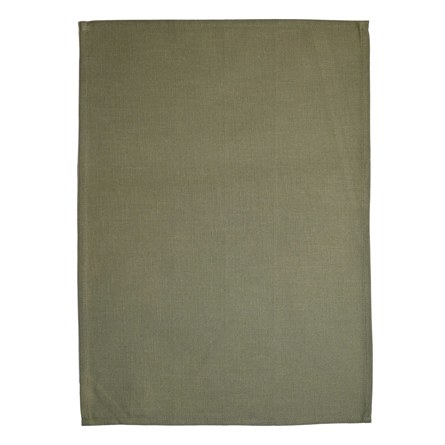 Torchon de cuisine en coton uni aspect tissé - Kaki