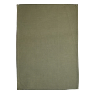 Torchon de cuisine en coton uni aspect tissé - Kaki