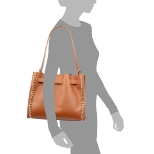 Borsa a spalla donna Barano. Vera pelle Dollaro.