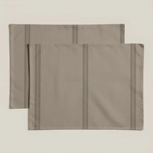 Lot de 2 sets de table anti-taches Nua Marron claire